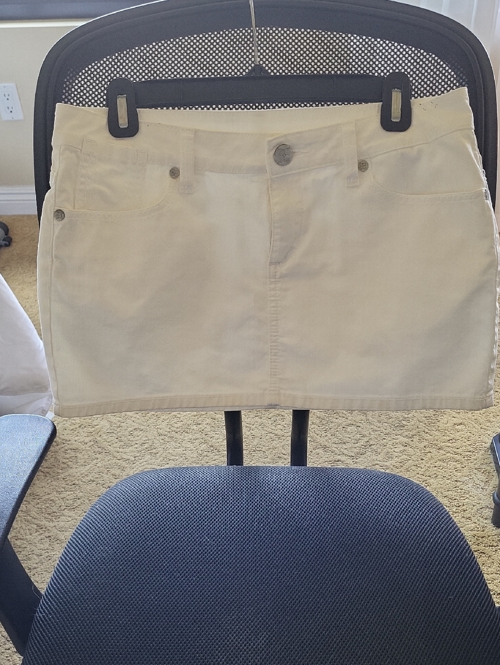 BCBGMaxAzria White Denim Mini Skirt